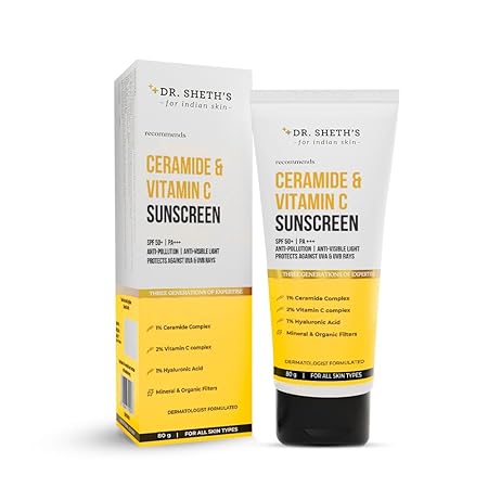 Dr. Sheth's Ceramide & Vitamin C Sunscreen SPF 50+ PA+++Dr. Sheth's Ceramide & Vitamin C Sunscreen SPF 50+ PA+++